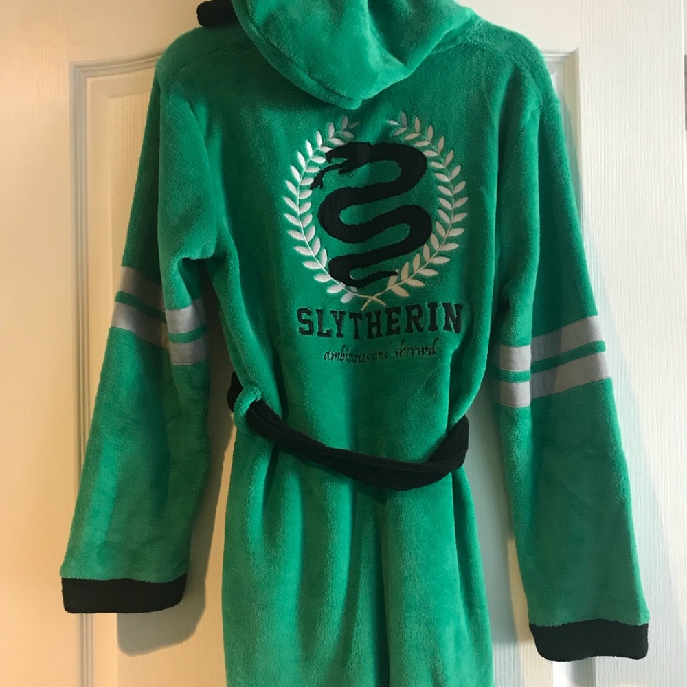 Harry Potter Slytherin Plush Robe with Black Trim - Women’s